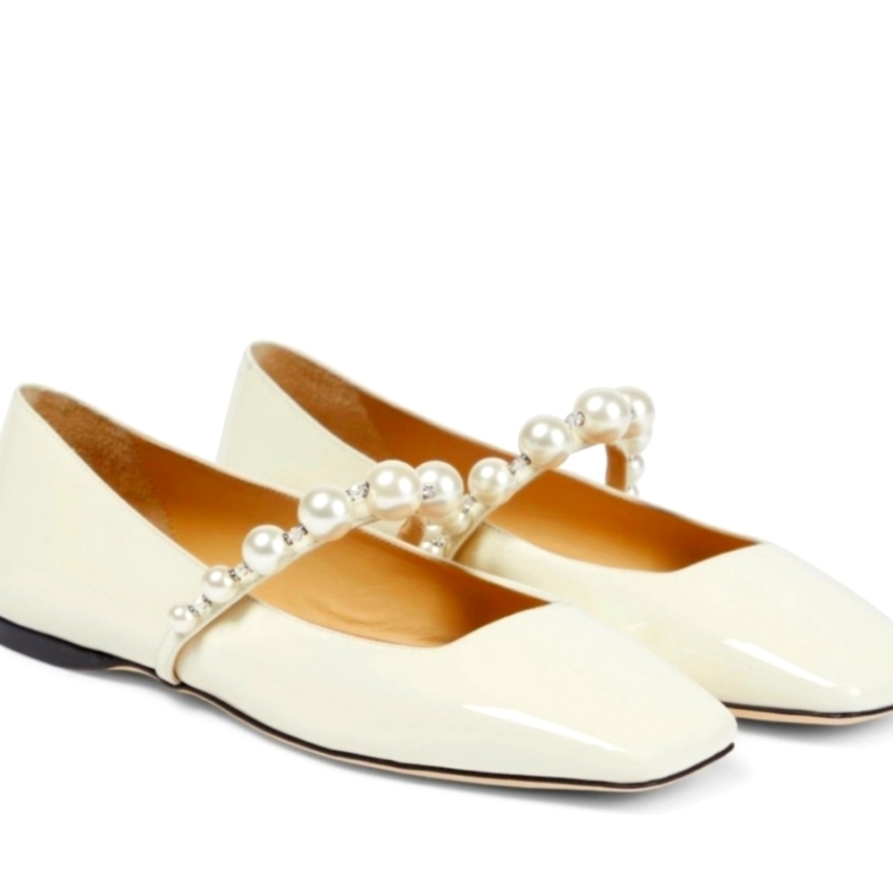 Jimmy Choo Ade Embellished Patent Flats